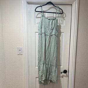 Wild Fable Light Green Patterned Maxi Dress